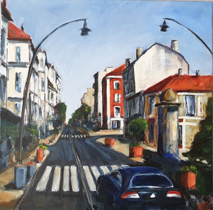 Ζωγραφική με τίτλο "Avenue du Général d…" από Patricia Lejeune, Αυθεντικά έργα τέχνης, Λάδι