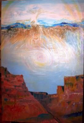 Painting titled "Snow Maiden Katchina" by Patra Madden, Original Art, Oil