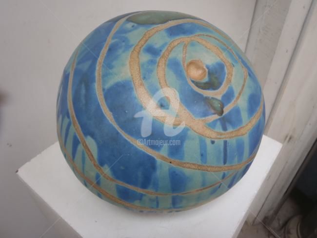 Sculpture titled "LAGON" by Patricia Pons Engels, Original Artwork, Ceramics