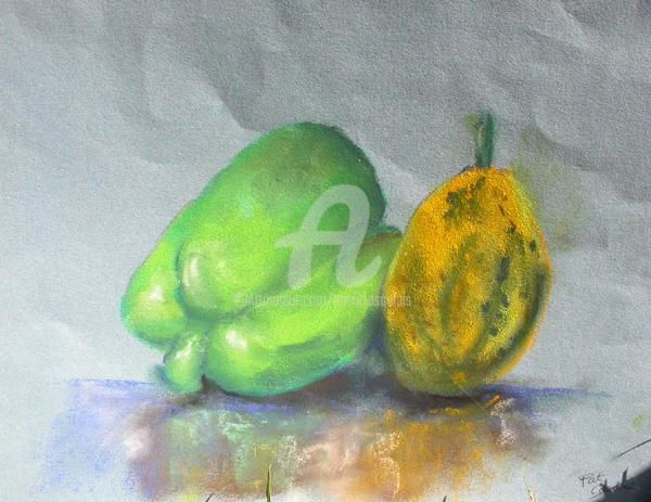 Drawing titled "nature morte poivro…" by Patricia Saulais, Original Artwork