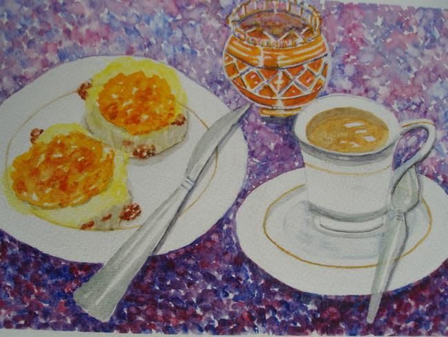 Painting titled "Time for Tea" by Patricia Welsh, Original Artwork