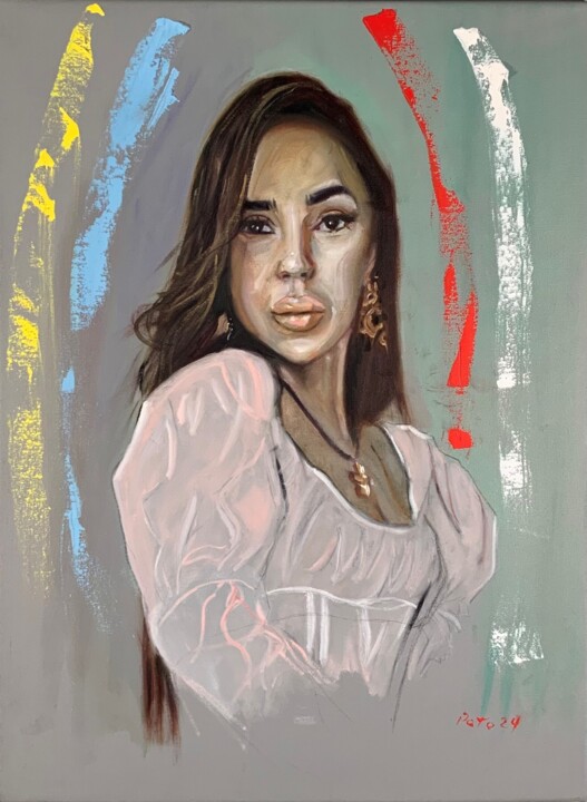 Pintura intitulada "Latin Woman" por Patricio Zazzini, Obras de arte originais, Óleo