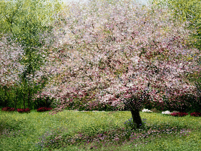 Painting titled "Springtime" by Patrick Antonelle, Original Artwork, Oil