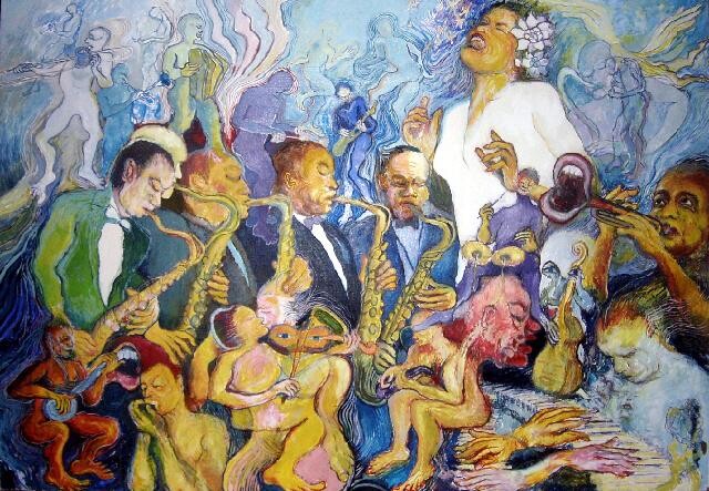 Painting titled "BILIE CHANTE" by Patrick Basset, Original Artwork, Other