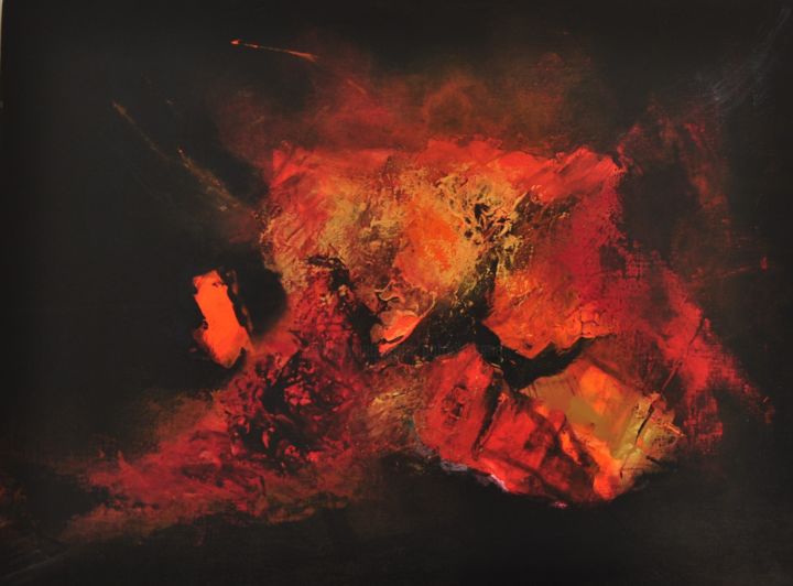 Painting titled "magma" by Bernon, Original Artwork, Acrylic