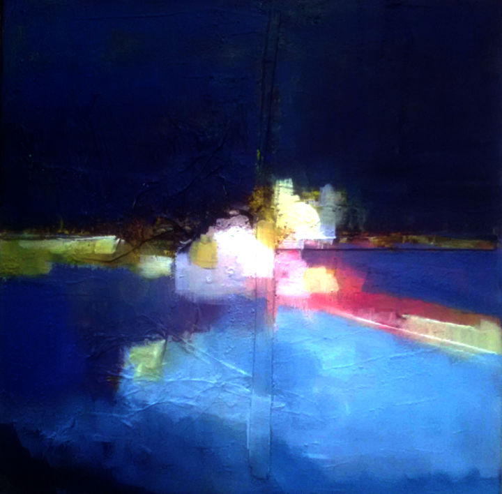 Painting titled "Paysage abstrait en…" by Patrick Blanchon, Original Artwork, Acrylic