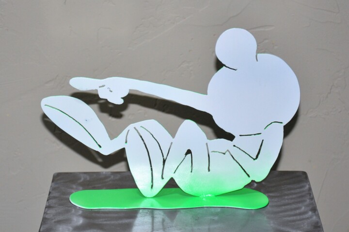 Sculpture intitulée "Personnage en métal…" par Patrick Blandin, Œuvre d'art originale, Acier inoxydable