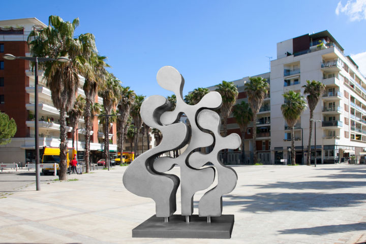 Skulptur mit dem Titel "La famille" von Patrick Boutillier De St André, Original-Kunstwerk, Metalle