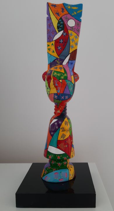 Skulptur mit dem Titel "Le rideau jumeau so…" von Patrick Chaneac, Original-Kunstwerk, Acryl