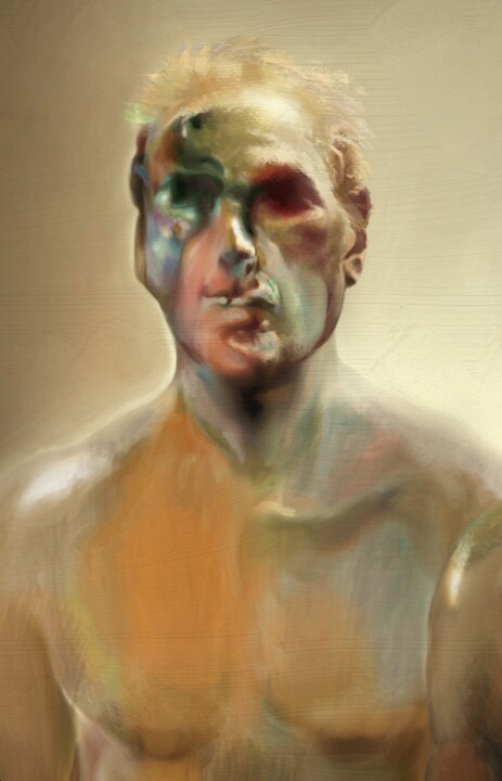 Painting titled "CYBORG-CLONE 1" by Patrick Couvet, Original Artwork, Digital Painting