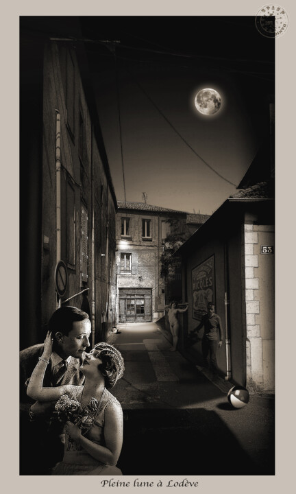 Arts numériques intitulée "pleine-lune-a-lodev…" par Patrick Danion (spasp), Œuvre d'art originale, Photo montage
