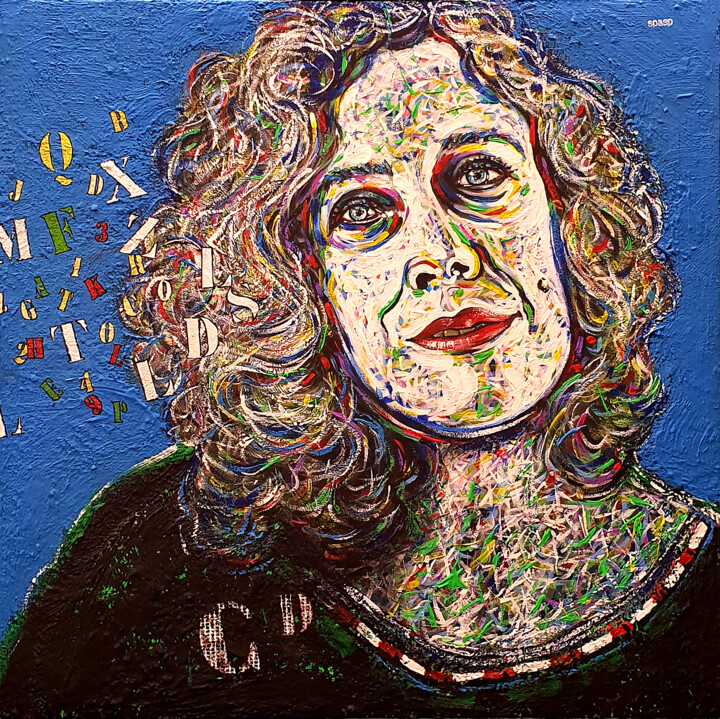 Peinture intitulée "Portrait de Christi…" par Patrick Danion (spasp), Œuvre d'art originale, Acrylique