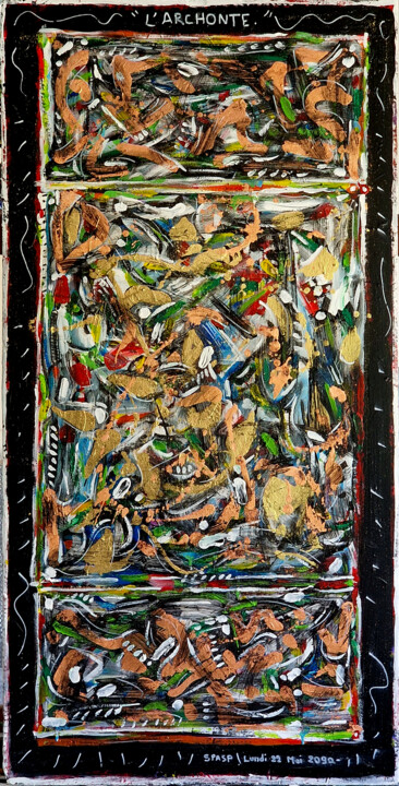 Peinture intitulée "l'Archonte" par Patrick Danion (spasp), Œuvre d'art originale, Acrylique Monté sur Autre panneau rigide