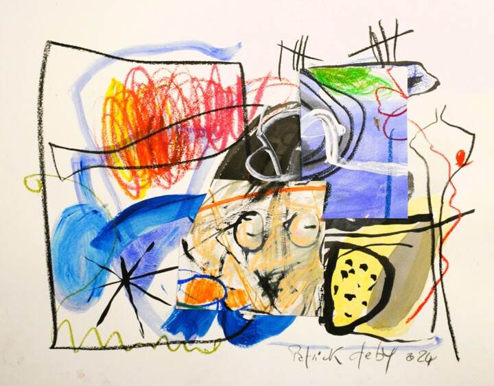 Pittura intitolato "La larme du poisson…" da Patrick Deby, Opera d'arte originale, Acrilico