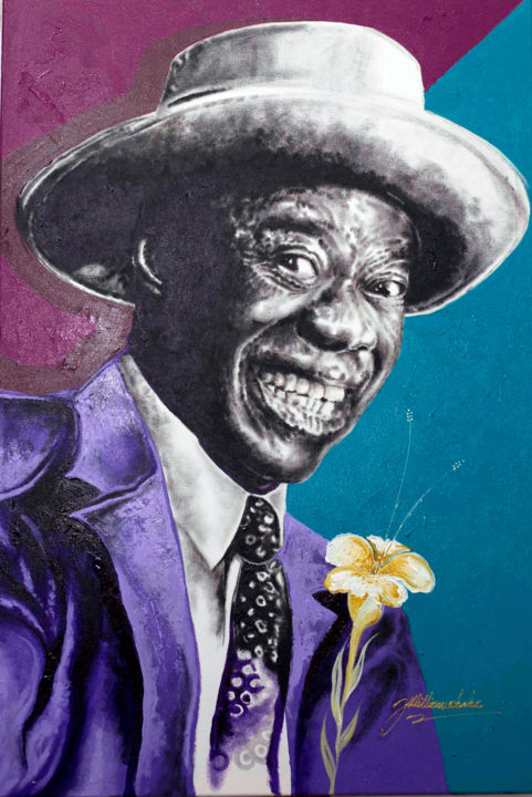 Painting titled "Armstrong smile" by Patrick Dodoo, Original Artwork, Acrylic