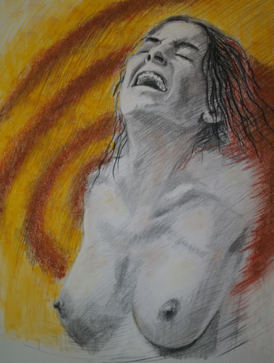 Dessin intitulée "série portrait 07" par Patrick Dorigny, Œuvre d'art originale, Pastel