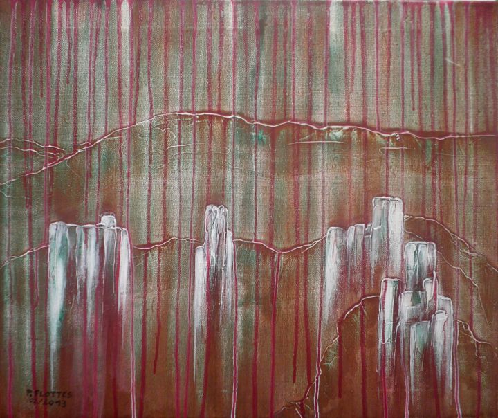 Peinture intitulée "lastours-moyen.jpg" par Patrick Flottes, Œuvre d'art originale,