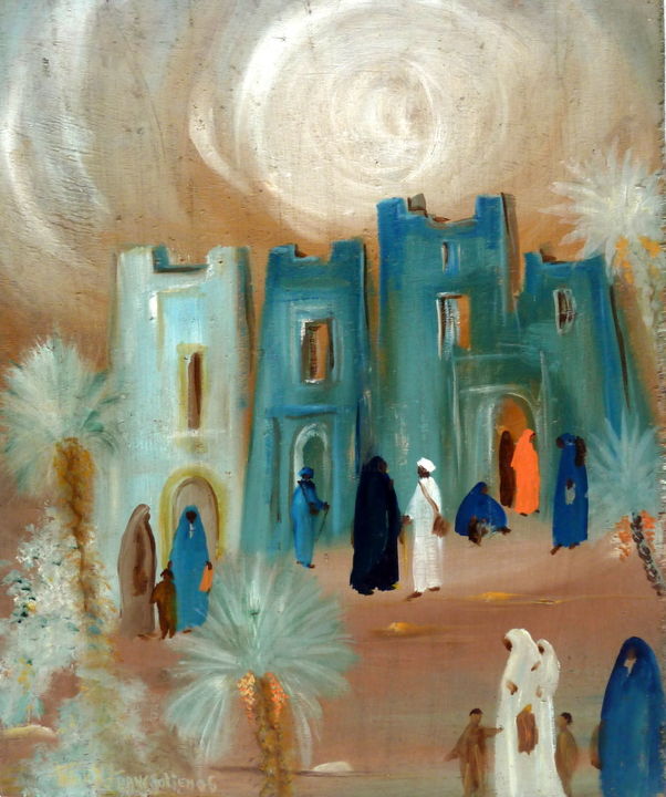 Malerei mit dem Titel "CASBAH" von Patrick Franc, Original-Kunstwerk