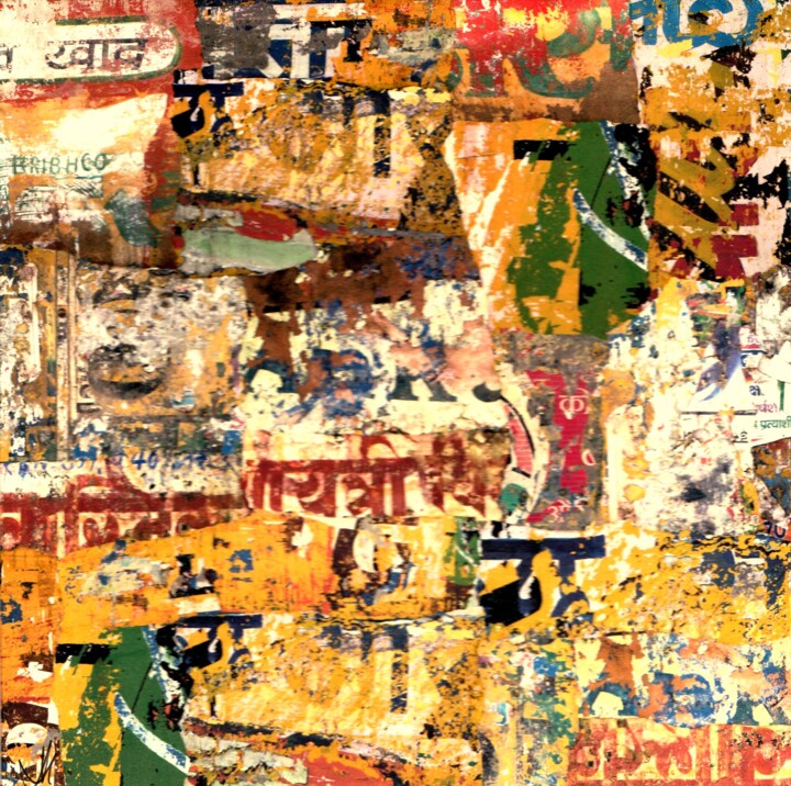Collages titled "Indienne II" by Patrick Haentzler, Original Artwork, Collages