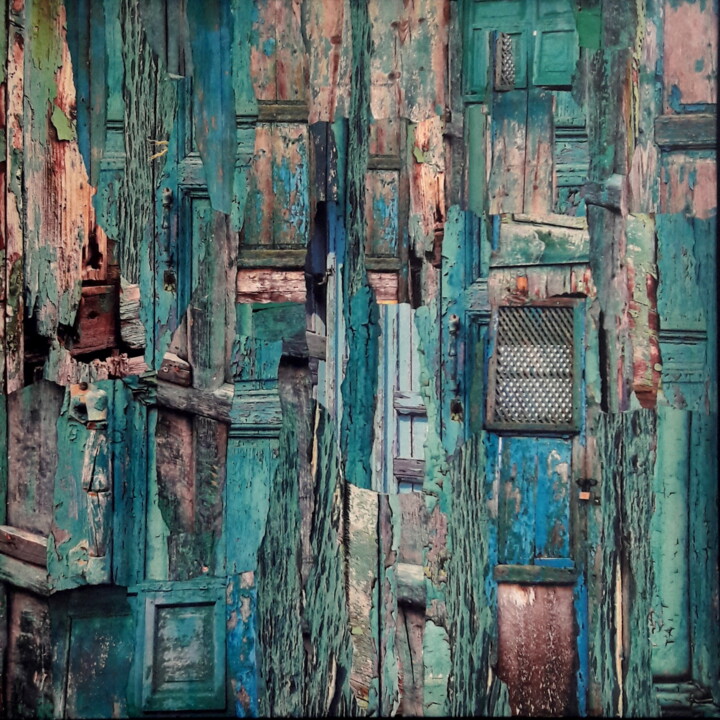 Collages getiteld "Porte à porte" door Patrick Haentzler, Origineel Kunstwerk, Collages