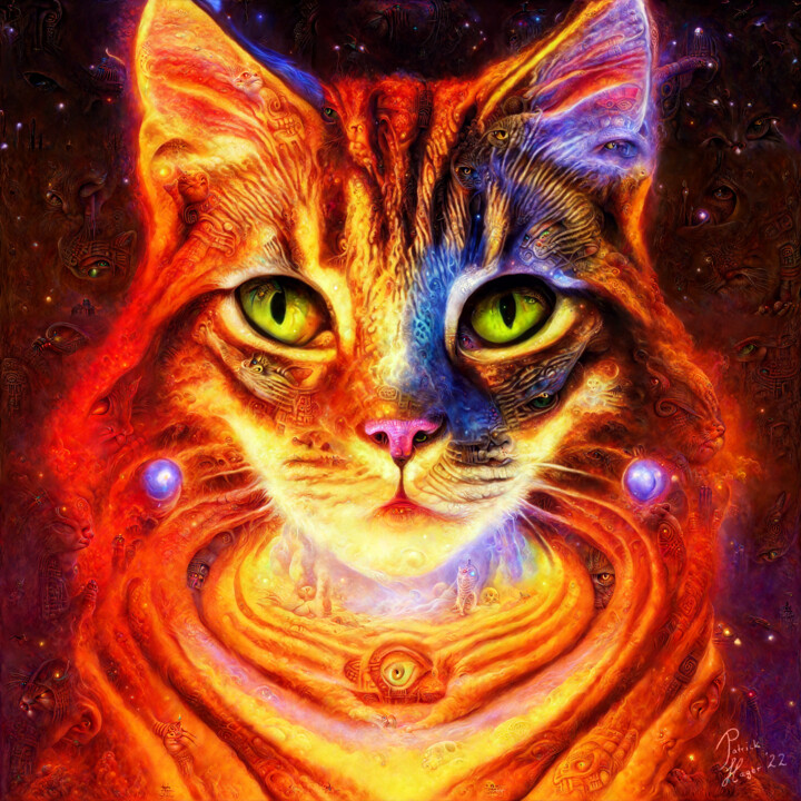 Digital Arts titled "Sissy the Space Cat" by Patrick Hager, Original Artwork, 2D Digital Work