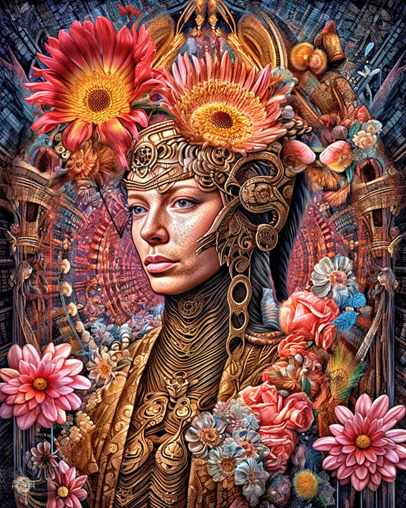 Цифровое искусство под названием "Flowers of Rhythm" - Patrick Hager, Подлинное произведение искусства, Изображение, сгенери…