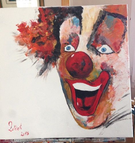 Pintura titulada "clown.jpg" por Patrick Huvelin, Obra de arte original, Acrílico