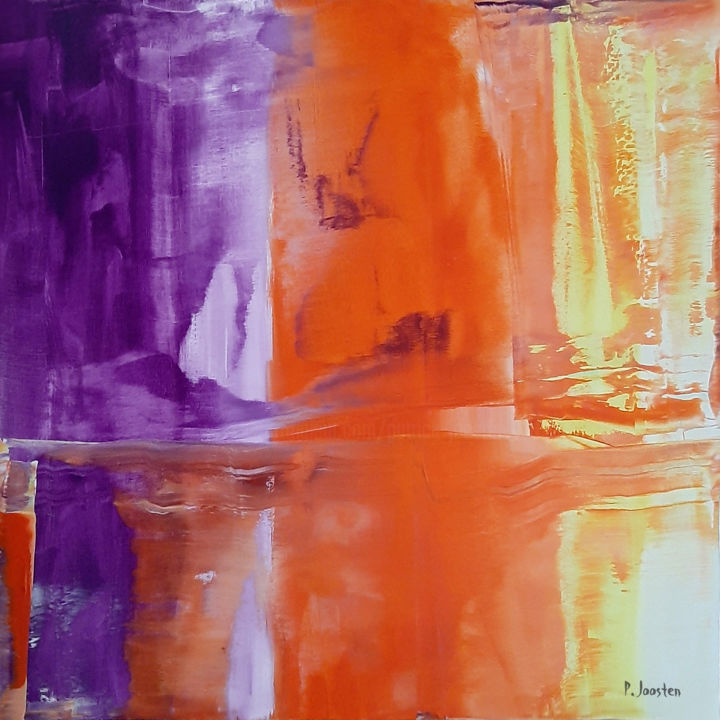 Painting titled "Purple dream" by Patrick Joosten, Original Artwork, Acrylic Mounted on Wood Stretcher frame