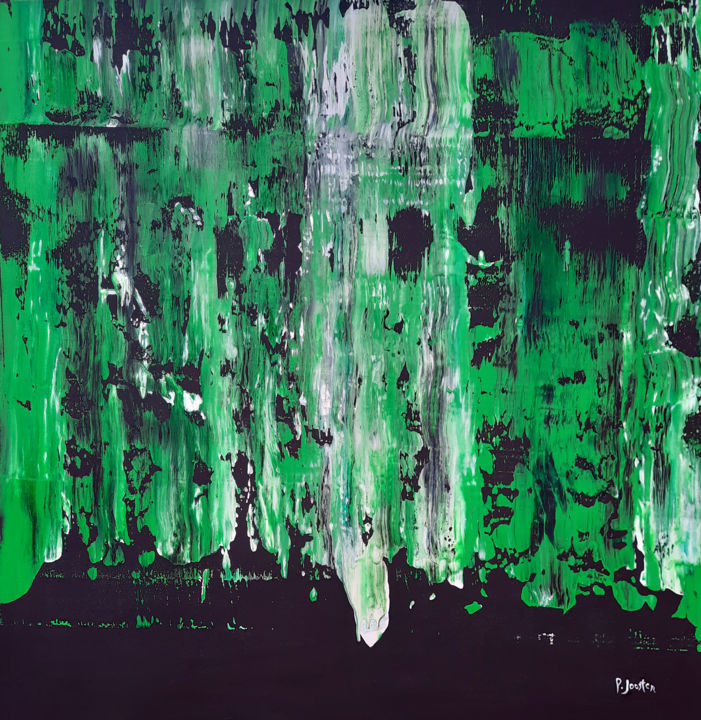 Painting titled "Simply Green" by Patrick Joosten, Original Artwork, Acrylic