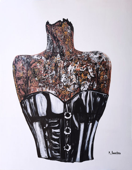 Schilderij getiteld "Body - Bust" door Patrick Joosten, Origineel Kunstwerk, Acryl