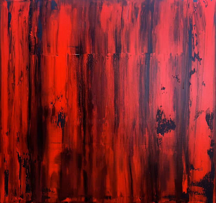 Painting titled "Rouge Anglais" by Patrick Joosten, Original Artwork, Acrylic