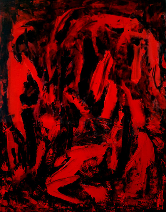 绘画 标题为“Experimental Red N°2” 由Patrick Joosten, 原创艺术品, 丙烯