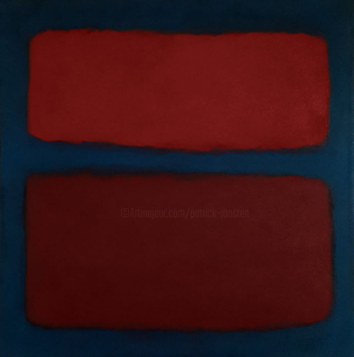 Schilderij getiteld "Experimental Red N°3" door Patrick Joosten, Origineel Kunstwerk, Acryl