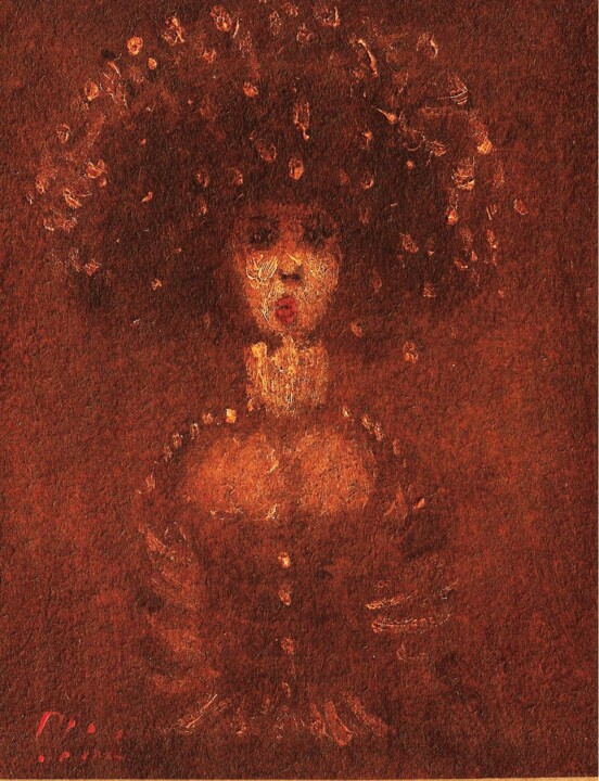 Painting titled "Jeune vénitienne" by Patrick Lalande, Original Artwork, Oil