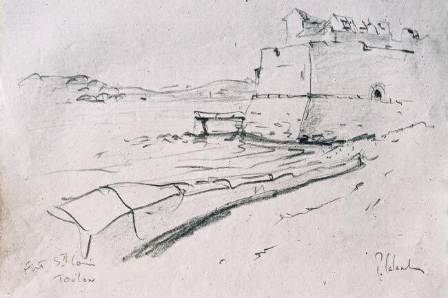 Drawing titled "le fort saint louis…" by Patrick Lalande, Original Artwork, Other