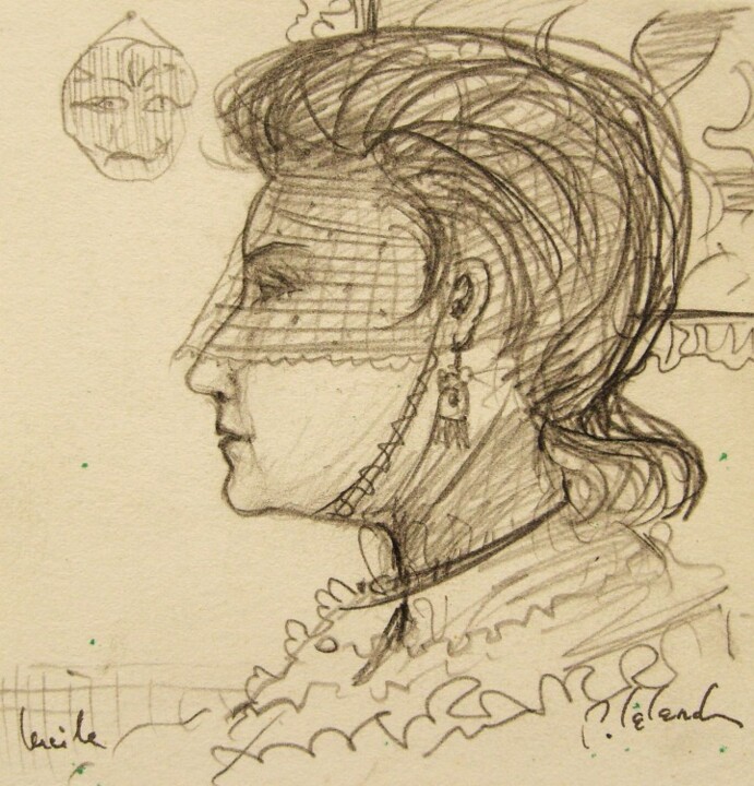 Drawing titled "premier portrait de…" by Patrick Lalande, Original Artwork, Other