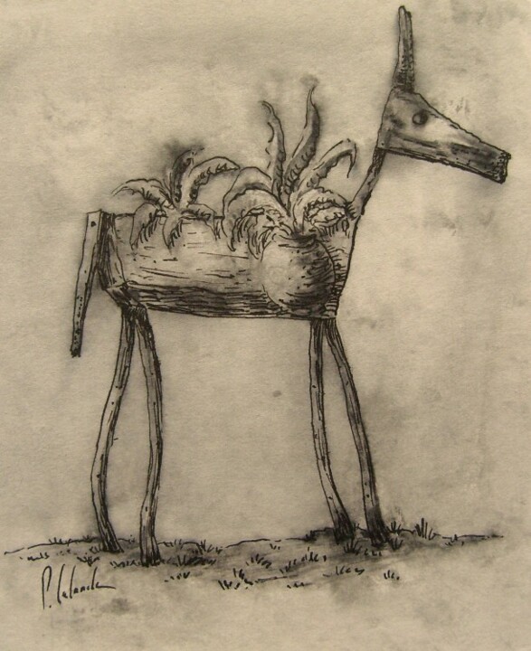 Drawing titled "le petit âne de bois" by Patrick Lalande, Original Artwork, Other