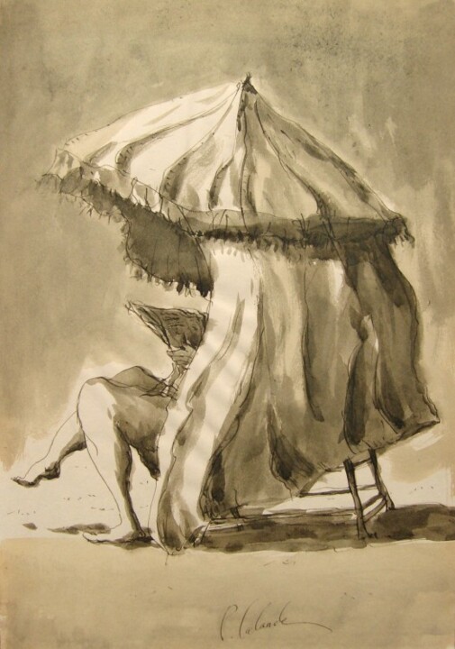 Drawing titled "le lecteur" by Patrick Lalande, Original Artwork, Other