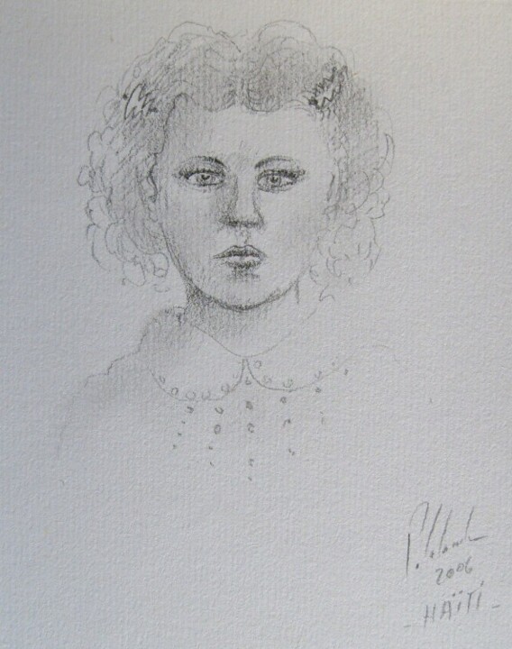 Dessin intitulée "portrait de kettly…" par Patrick Lalande, Œuvre d'art originale, Autre