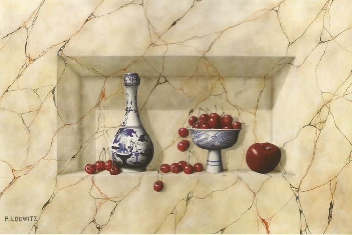 Ζωγραφική με τίτλο "Niche en marbre" από Patrick Lodwitz, Αυθεντικά έργα τέχνης, Λάδι