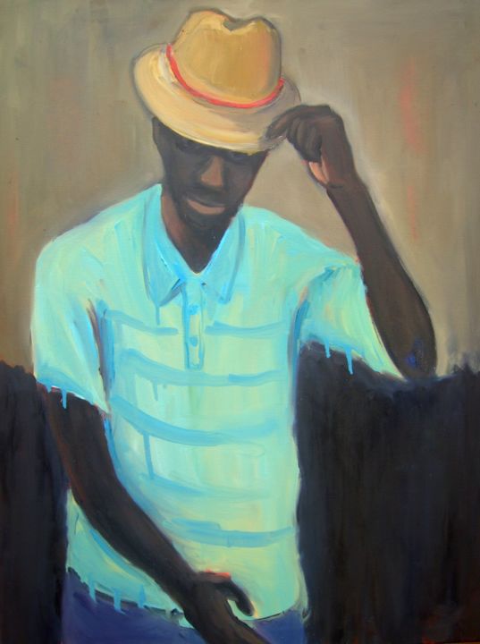 Peinture intitulée "a-courteous-gentlem…" par Patrick Makumbe, Œuvre d'art originale