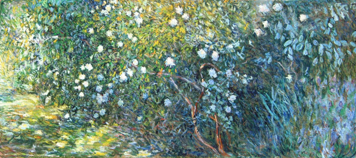 Painting titled "Rosier buisson" by Patrick Marie, Original Artwork, Oil