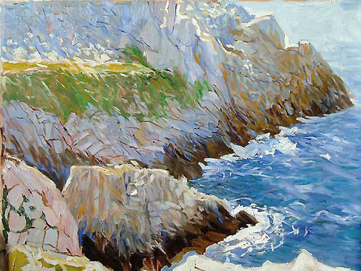 Peinture intitulée "Côte bretonne N°3" par Patrick Marie, Œuvre d'art originale, Huile Monté sur Châssis en bois