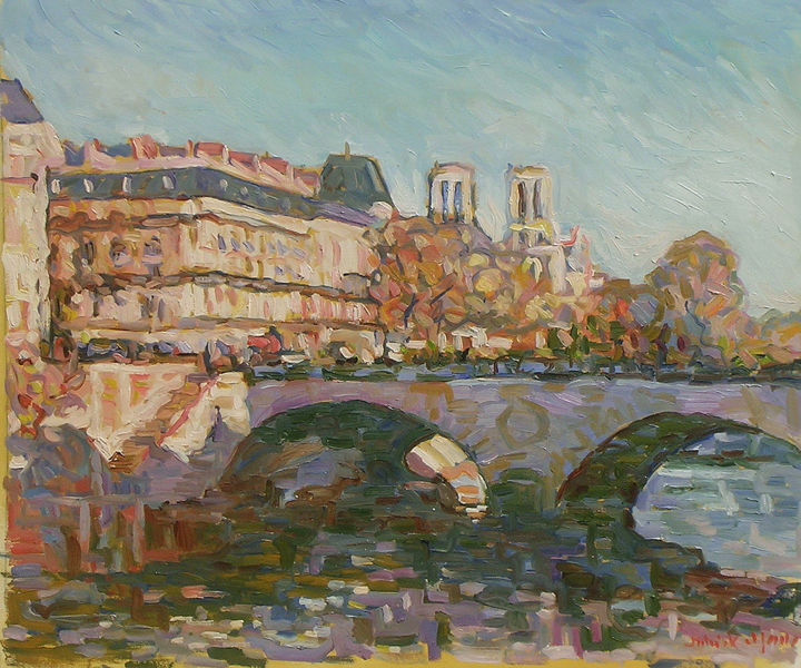 Painting titled "Paris - Notre Dame" by Patrick Marie, Original Artwork, Oil