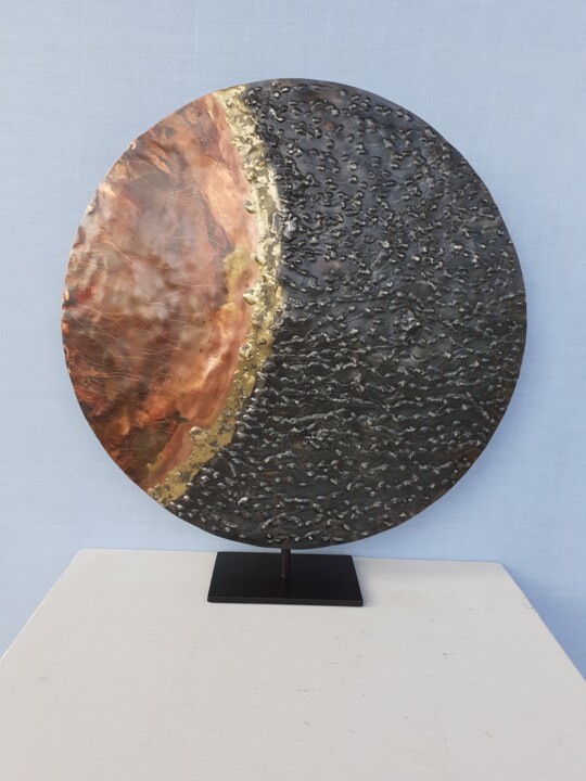 Sculpture titled "Occultation" by Patrick Neel, Original Artwork, Metals Mounted on Metal