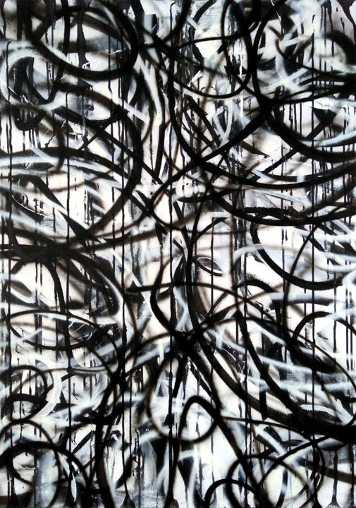 Painting titled "Abstract N° - 008145" by Patrick Nikowitz, Original Art, Acrylic