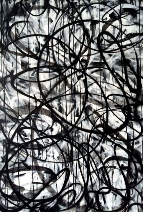 Painting titled "Abstract N° - 050895" by Patrick Nikowitz, Original Art, Acrylic