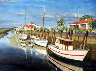 Pintura titulada "Mornac sur Seudre" por Patrick Noly, Obra de arte original