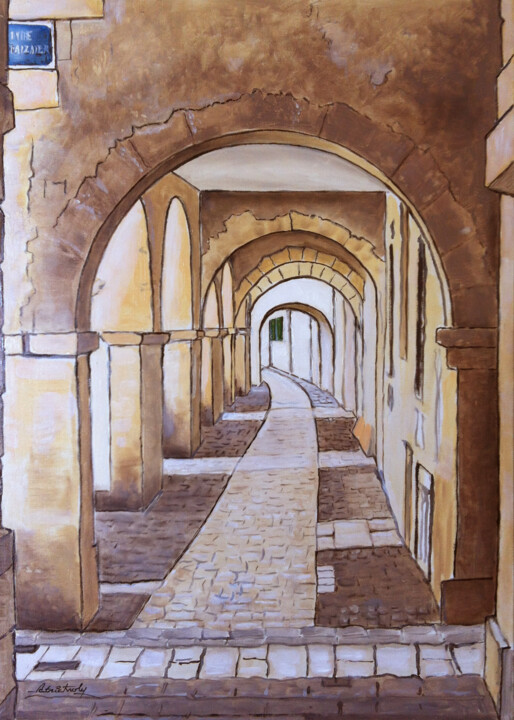 Malerei mit dem Titel "Rue de l'Escale La…" von Patrick Noly, Original-Kunstwerk