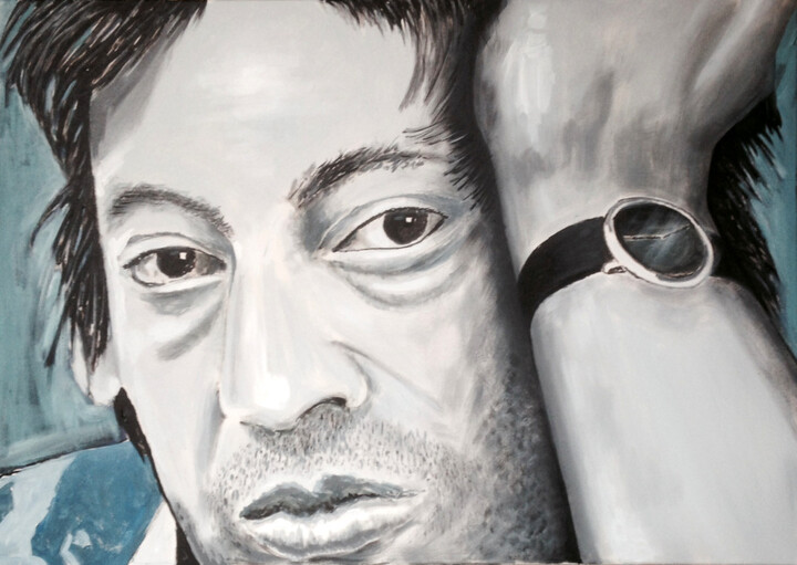 Painting titled "Serge Gainsbourg" by Patrick Noly, Original Artwork, Acrylic